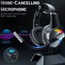 Gaming Headset for PS4 PS5 Xbox One PC Switch PS4 Headset with Noise Cancelling Mic, 3D Surround Sound Over Ear Gaming Headphones with RGB Light 3.5mm Jack (FREE POSTAGE) Image 4