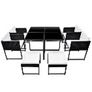 9 Piece Outdoor Dining Set with Cushions Poly Rattan Black Image 3