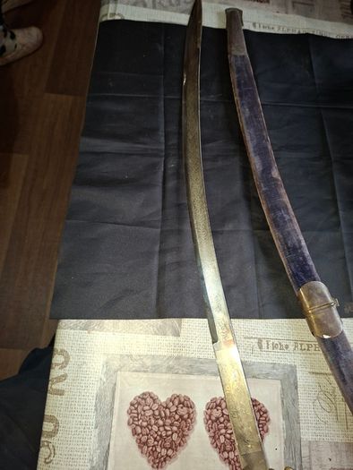 Antique Curved Sword with Brass Hilt, Postage Available