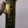Vintage Embossed Brass Vase Pitcher, Embossed Belgium Brass Vase Jug 13,3" Image 3
