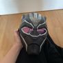 Black panther mask with purple light able forehead and slidable purple eyes Image 3