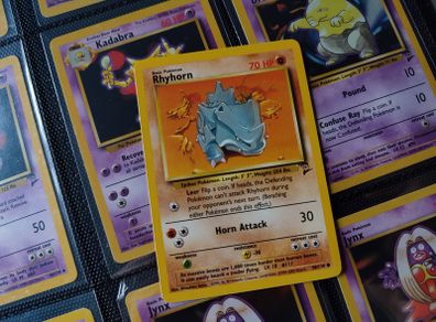 Rhyhorn ! from Base Set 2 ! RARE Near Mint - Mint Condition ! 2000 ! Vintage Pokemon Card !
