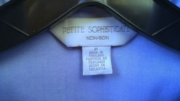 Non-iron Blue Shirt 3/4 Sleeves Size S