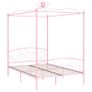 Canopy Bed Frame Pink Metal 140x200 cm Image 4