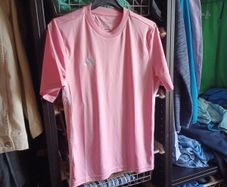 Girls pink addidas 3 strip aeroready tshirt