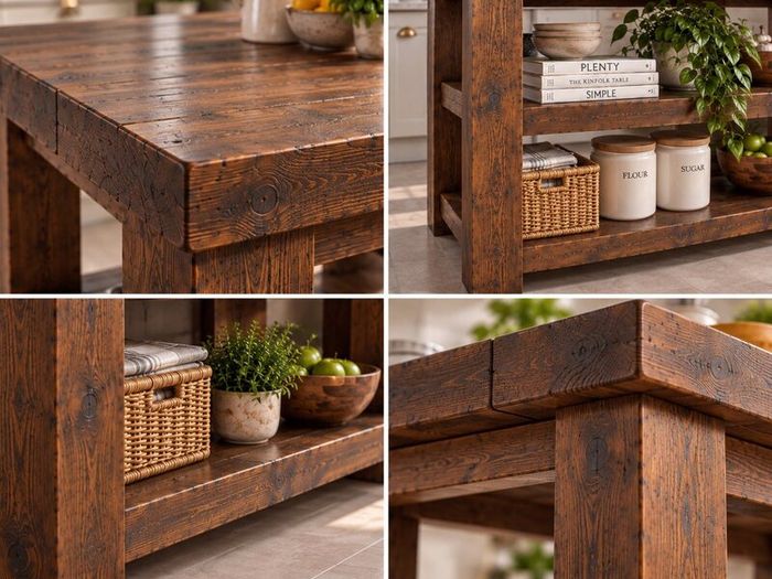 Handmade Rustic Kitchen Island -1200mm