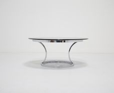 Mid Century Chrome and Smoked Glass Coffee Table, USA, 1970s.