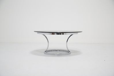 Mid Century Chrome and Smoked Glass Coffee Table, USA, 1970s.