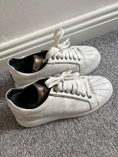 Marco Moreo White Leather Trainers Size 38