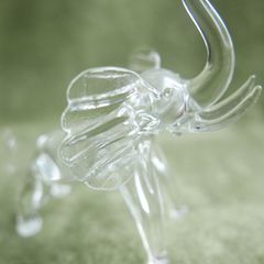 Vintage Hand Blown Crystal Elephant Figurine: Animal Art Glass