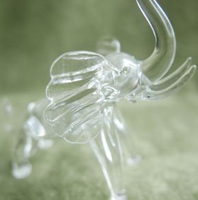 Vintage Hand Blown Crystal Elephant Figurine: Animal Art Glass