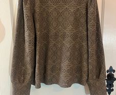 New Object Brown Lace Blouse / Top - Size Medium / Size 12
