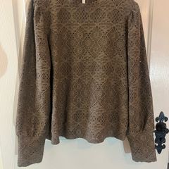 New Object Brown Lace Blouse / Top - Size Medium / Size 12