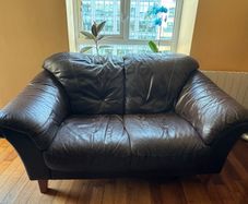 Leather sofa suite