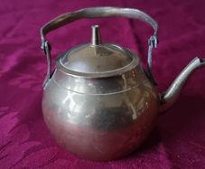 Vintage Solid Brass Decorative Small Tea Pot Ornament With Lid