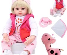 24 Inches 60cm Pretty Reborn Dolls Baby Girls Soft Silicone Vinyl Hanmade Reborn Baby Toddlers Newborn Baby Dolls Boy and Girl Toys Xmas Gifts Reborn Babies (FREE POSTAGE)