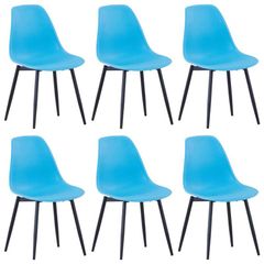Dining Chairs 6 pcs Blue PP