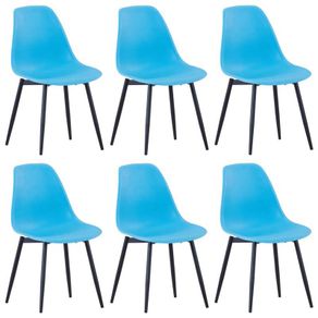 Dining Chairs 6 pcs Blue PP