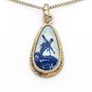 Dutch Delft 835 Hand Painted Ceramic & Silver Necklace Image 2