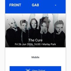 The Cure VIP Ticket incl FRONT ticket Marlay Park 26th June