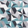 Grey Silver Cream Duck Egg Blue Kaleidoscope Geometric Modern Traditional Living Room Rug (FREE POSTAGE) Image 2