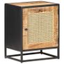 Bedside Cabinet 40x30x50 cm Rough Mango Wood and Natural Cane Image 10