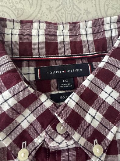 Tommy Hilfiger Burgundy Check Shirt  L