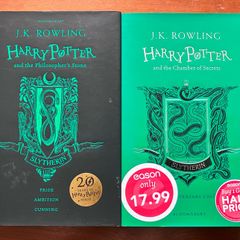 20th Anniversary Hardback Slytherin House Editions , Harry Potter and The Philosopher's Stone and Harry Potter and The Chamber of Secrets by J K Rowling