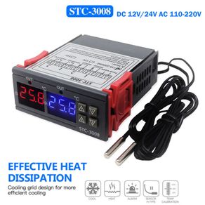 STC-3008 KT99 Dual Digital Temperature Controller Two Relay Output 12V 24V 220V Thermoregulator Thermostat With Heater Cooler