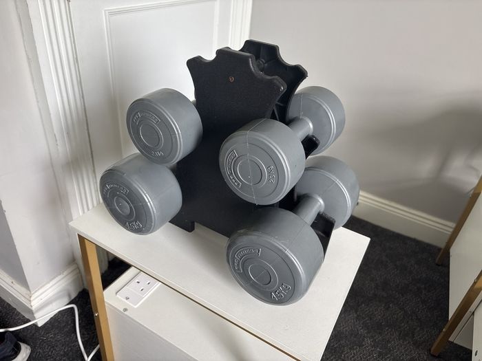 dumbbell set with stand