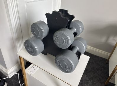 dumbbell set with stand