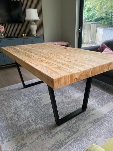 Solid Reclaimed Pine Industrial Style Dining Table 180cm