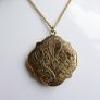 Vintage locket Square floral embossed locket necklace Edwardian Antique style engraving Photo locket for pictures Image 2