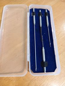 Set of 3 bait needles and drill