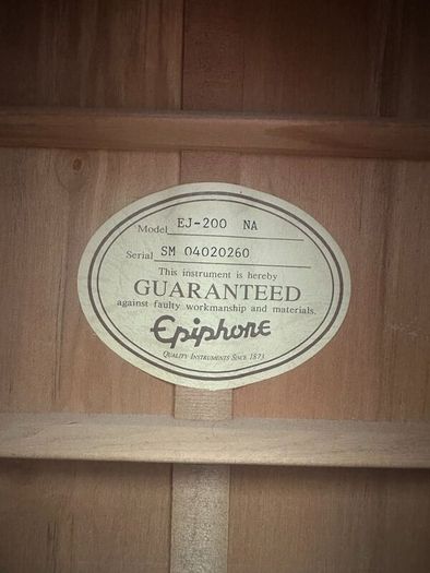 Epiphone EJ-200 Natural Acoustic