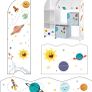 _Children's Room Shelf, Toy Organiser, Bookcase for Children, Multifunctional Shelf with 2 Storage Boxes, Outer Space Stickers for Kids Bedroom, White Image 5