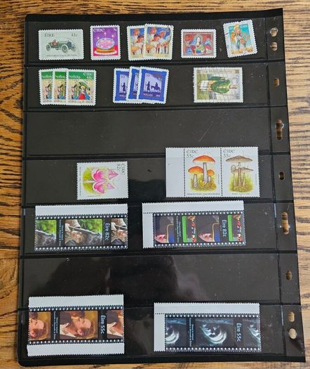 Ireland Page of Mixed Stamps Most Mint Condition few Used See Pictures 2 Sides of Holder
