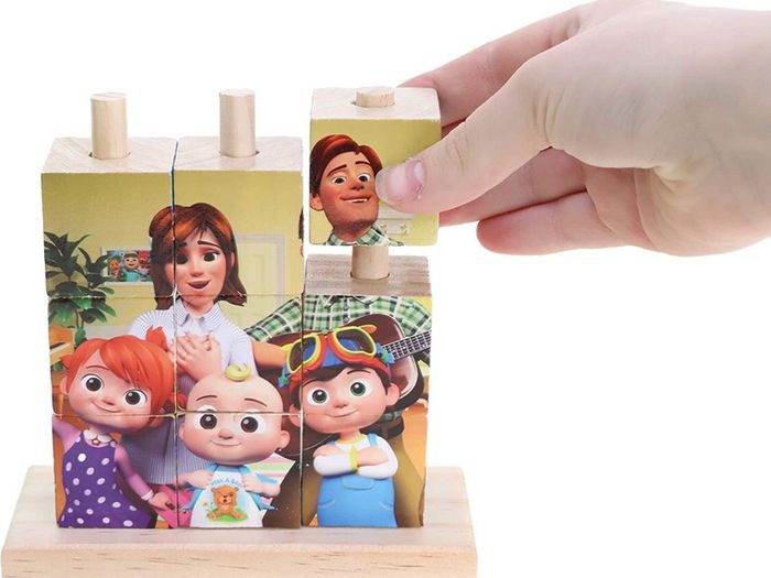 10 Piece Travel Size Wooden Stacking Block Puzzle - Educational Toddler Toys and Learning Development - Suitable from 18+ Months