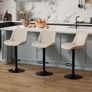 Bar Stools Set of 2, Adjustable PU Leather Bar Stool Beige Image 2