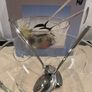 Glass salad bowl & servers, matching glass party plate Image 2