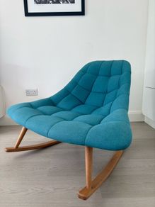 Kolton Rocking Chair Teal Blue - Made.com