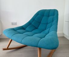 Kolton Rocking Chair Teal Blue - Made.com