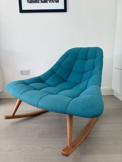 Kolton Rocking Chair Teal Blue - Made.com
