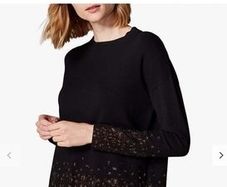 Karen Millen Embellished Hem Black Jumper UK 12