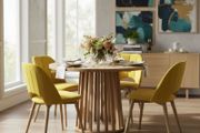 Tovo Extendable Round Dining Table Laminated up140