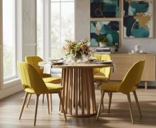 Tovo Extendable Round Dining Table Laminated up140