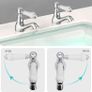 Pair of Basin Taps Hot and Cold Water Bathroom Sink Cross Handle Ceramic Levers 1/2" Tap Faucets Set 2 (FREE POSTAGE) Image 5