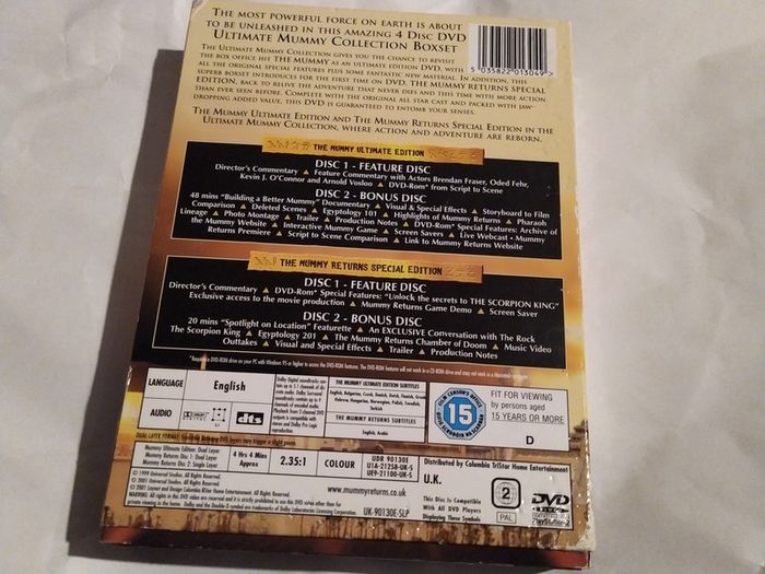 The Mummy Special Edition 4 disc Dvd Boxset