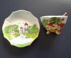CUP & SAUCER - Vintage - Windmill Design