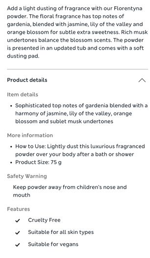 M&S Body Powder